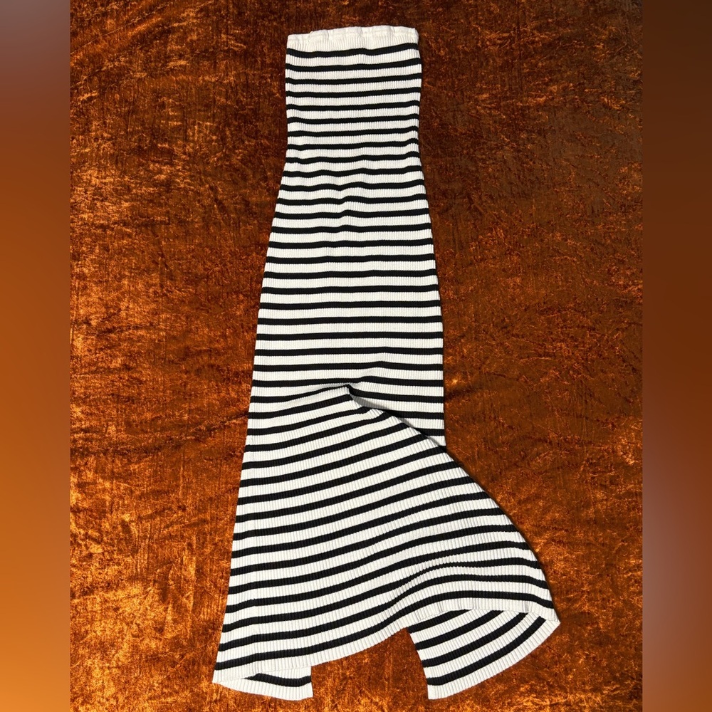 Black and White Striped Knit Dress